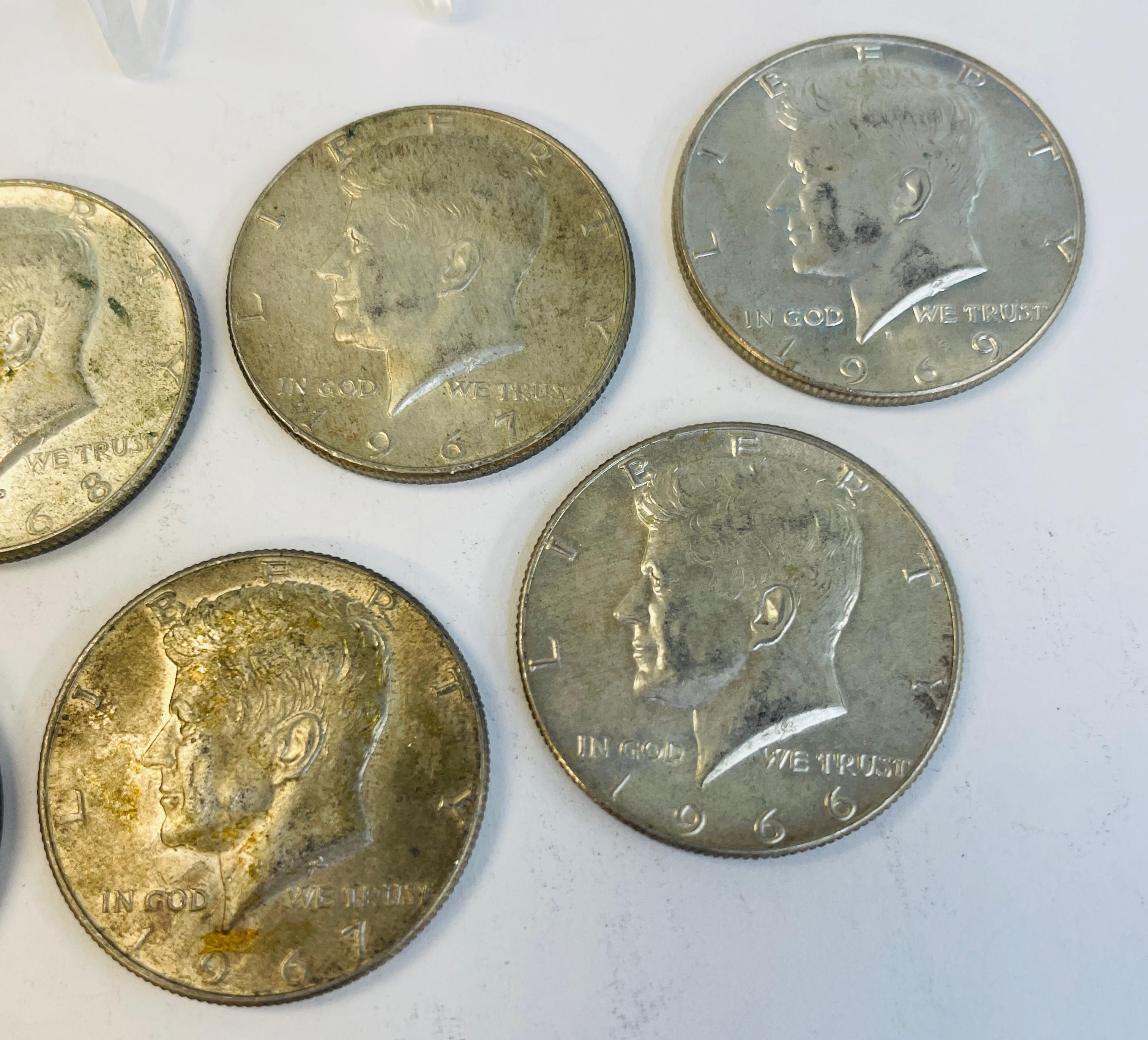 7 KENNEDY HALF DOLLARS 1966-1969