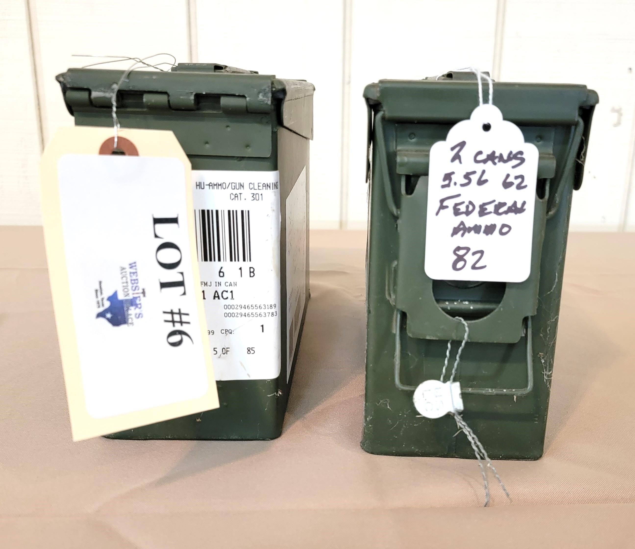 2 AMMO CANS 5.56X45 62 GR FMJ FEDERAL