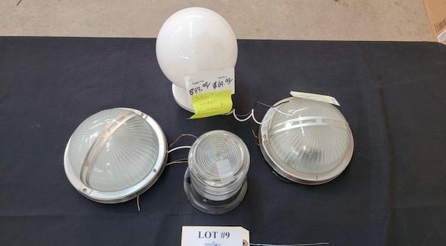 LOT OF 4 FLUSH MOUNT WALL LIGHTS