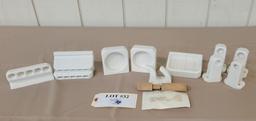 1930'S ANTIQUE PORCELAIN BATHROOM SET