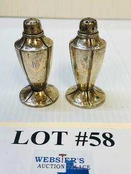 2 SETS OF STERLING SILVER SALT AND PEPPER SHAKERS
