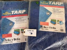 LOT OF STORAGE BAGS AND TARPS