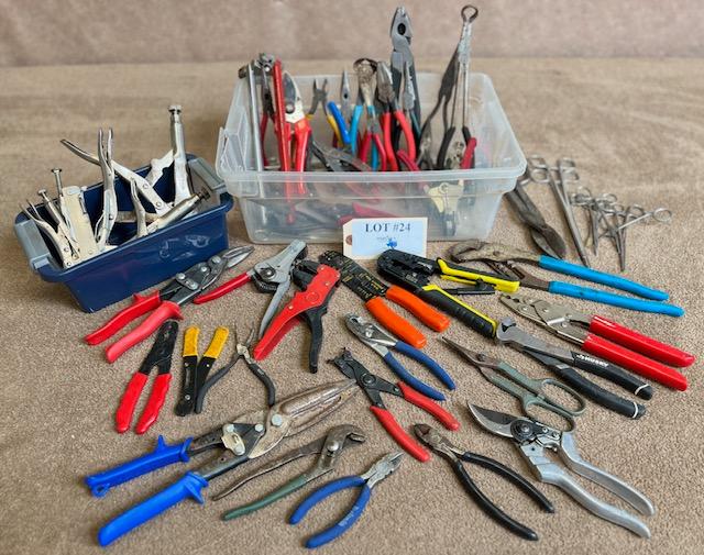 LARGE LOT OF PLIERS AND CUTTERS