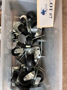 LOT OF CASTERS AND WHEELS