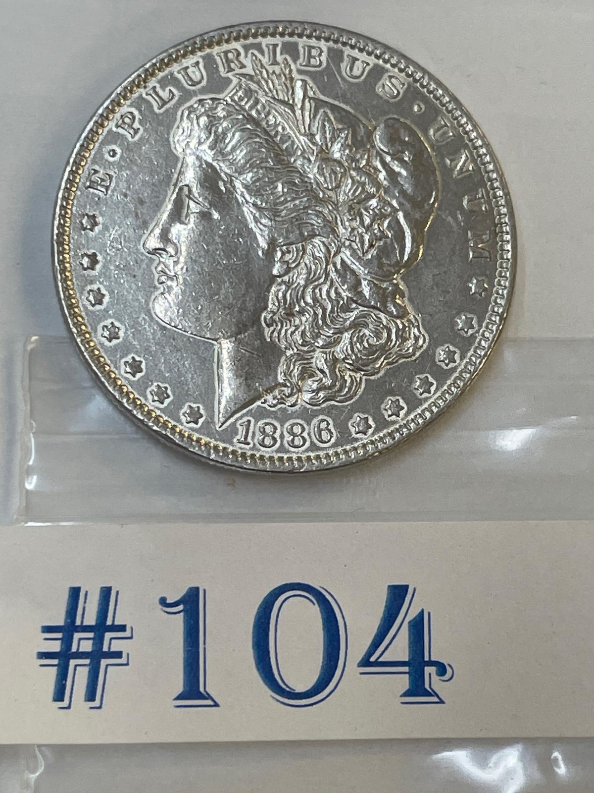 1886 MORGAN SILVER DOLLAR