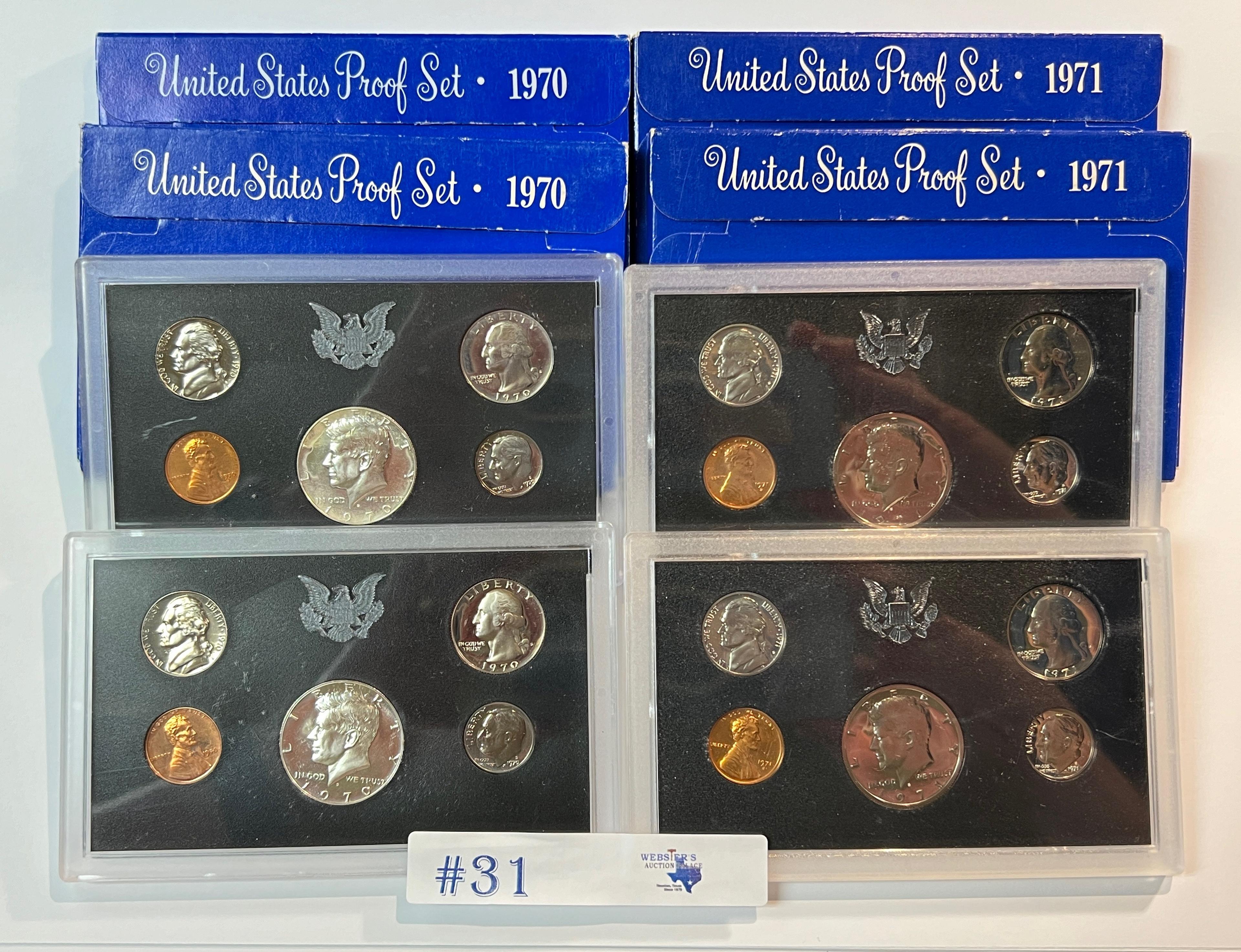 4PC 1970 AND 1971 PROOF SETS