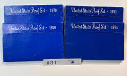 4PC 1970 AND 1971 PROOF SETS