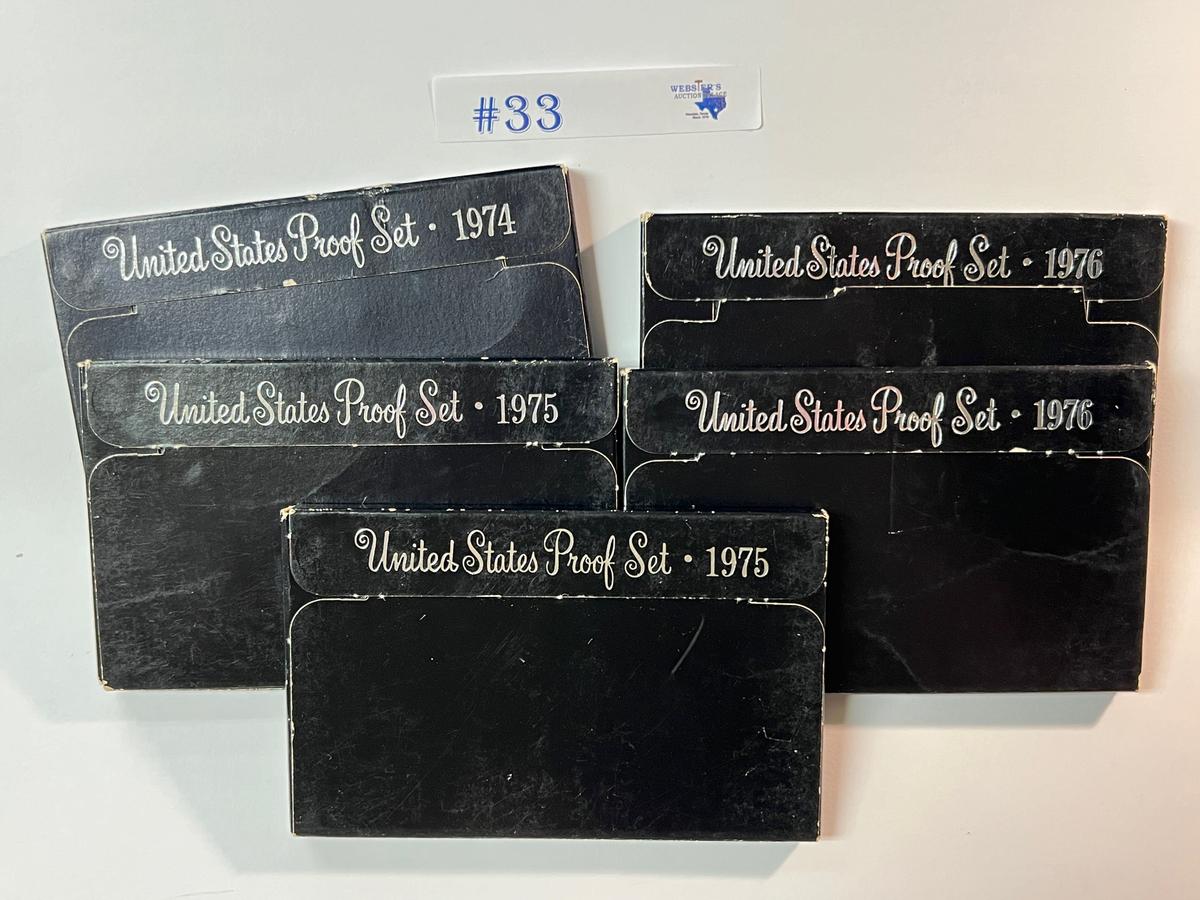 5PC 1974 - 1976 PROOF SETS