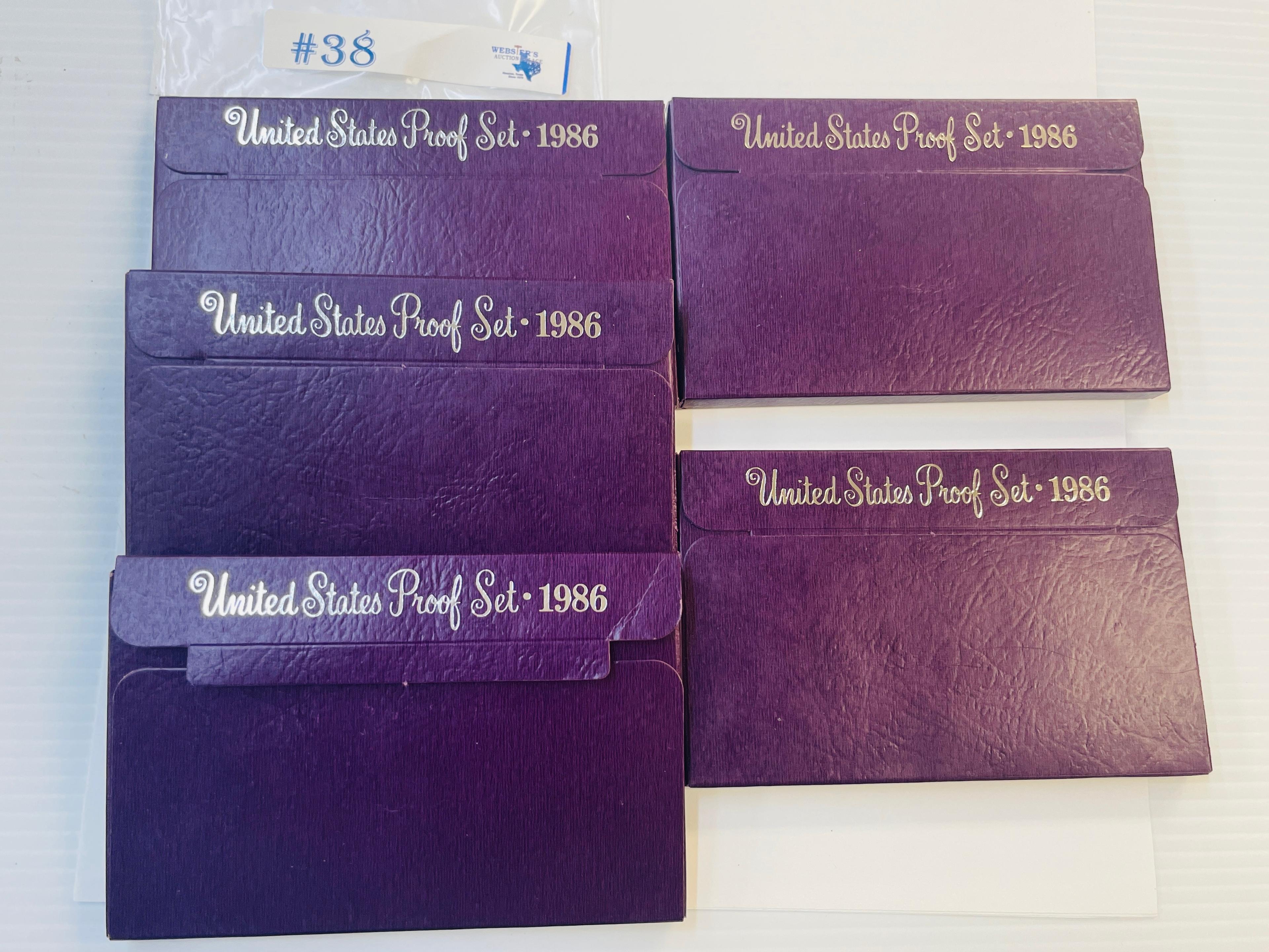 5PC 1986 PROOF SETS