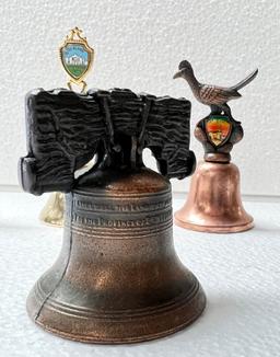 11PC BRASS, COPPER, SILVER PLATE AND METAL BELLS