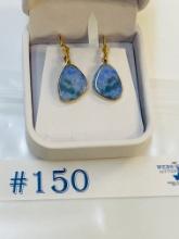 PAIR OF 14KT YELLOW GOLD OPAL EARRINGS WITH APPRAISAL