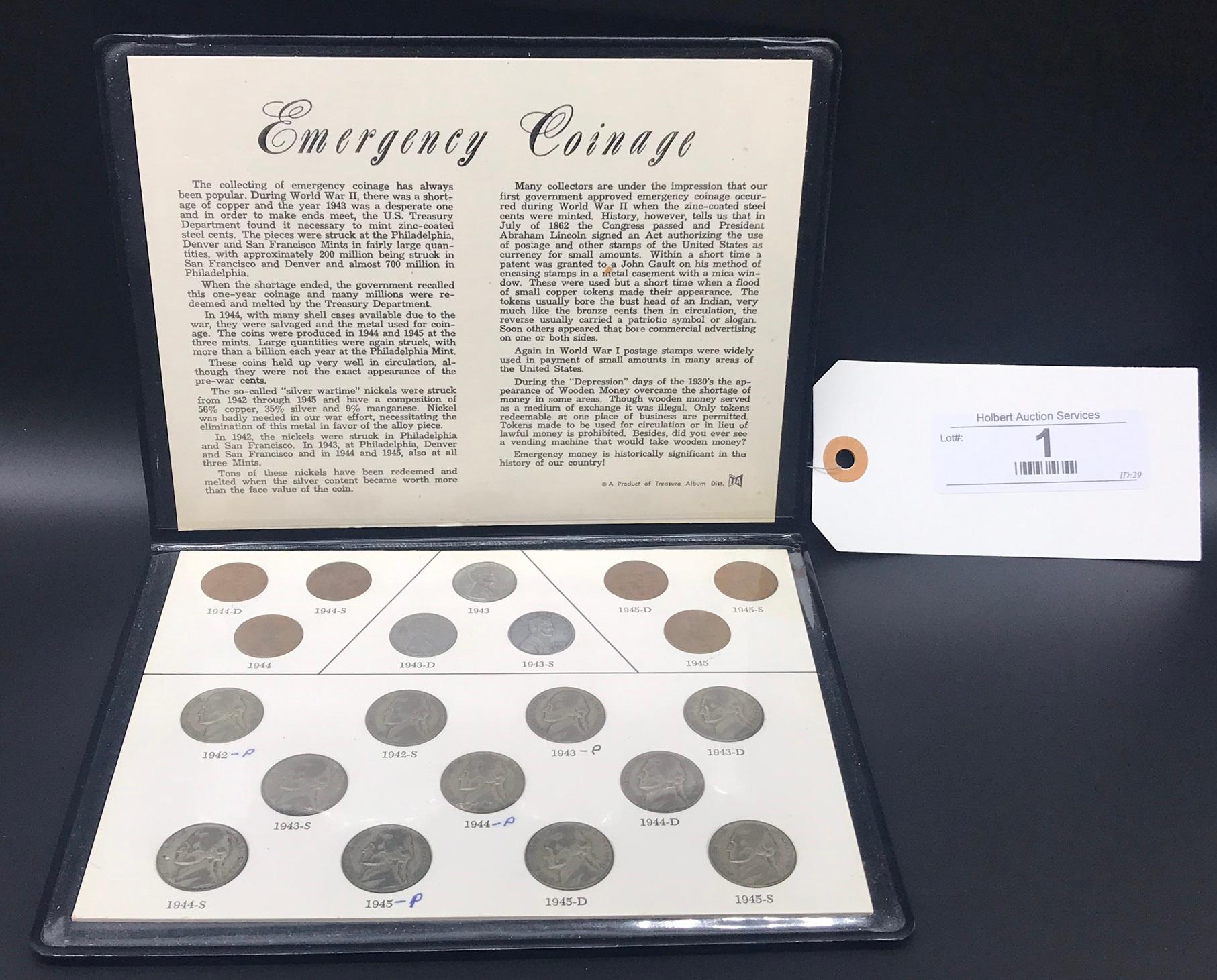 1942 - 1945 Emergency Coinage Set