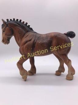 Vintage Cast Iron Clydesdale Draft Horse Doorstop