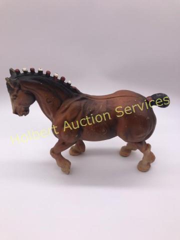 Vintage Cast Iron Clydesdale Draft Horse Doorstop