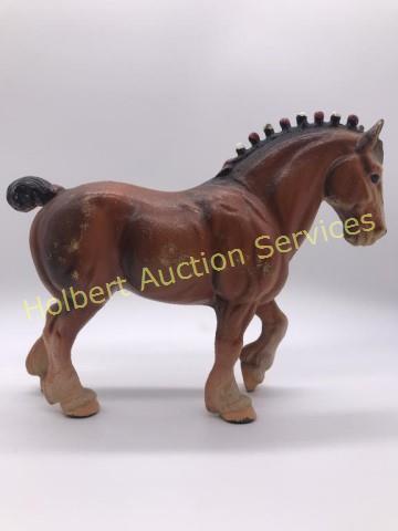 Vintage Cast Iron Clydesdale Draft Horse Doorstop