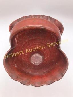 Rare Chrome Red Cole Pottery Basket