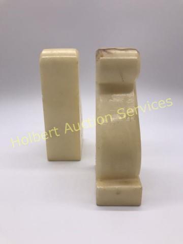 Genuine Italian Hand Carved Alabaster Bookends