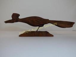 60's Witco Wood Hand Carved Wooden Road Runner