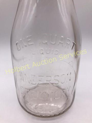 Anderson Creamery One Quart Milk Bottle