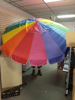 Large outdoor rainbow umbrella