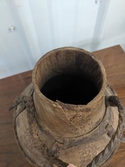 Old Carved Wooden Jug