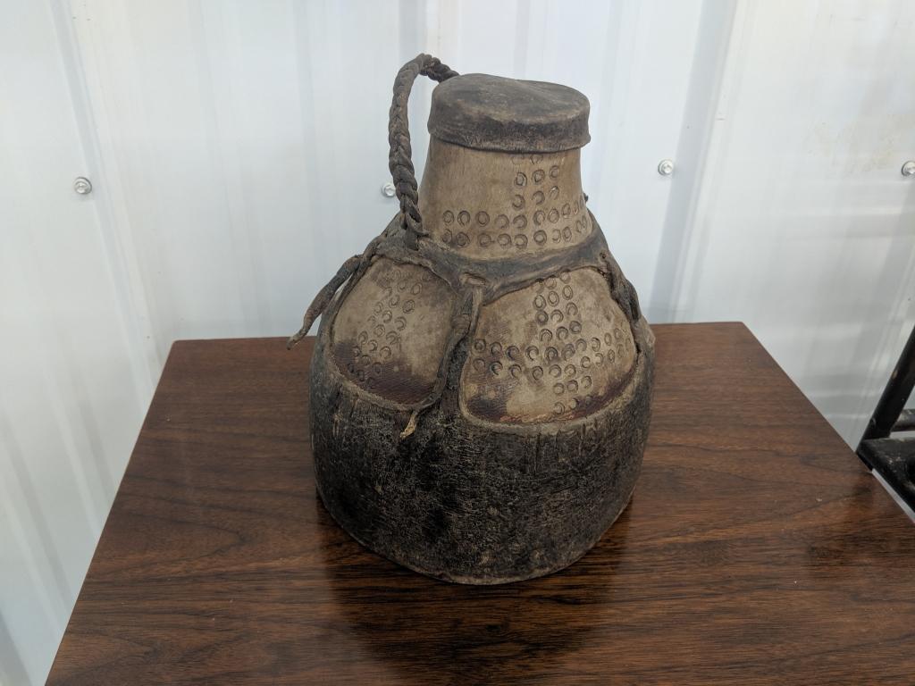 Old Carved Wooden Jug