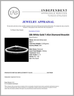 ^18k White Gold 7.45ct Diamond Bracelet