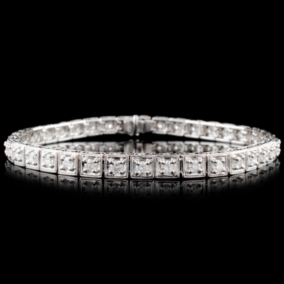 14K White Gold 2.00ctw Diamond Bracelet