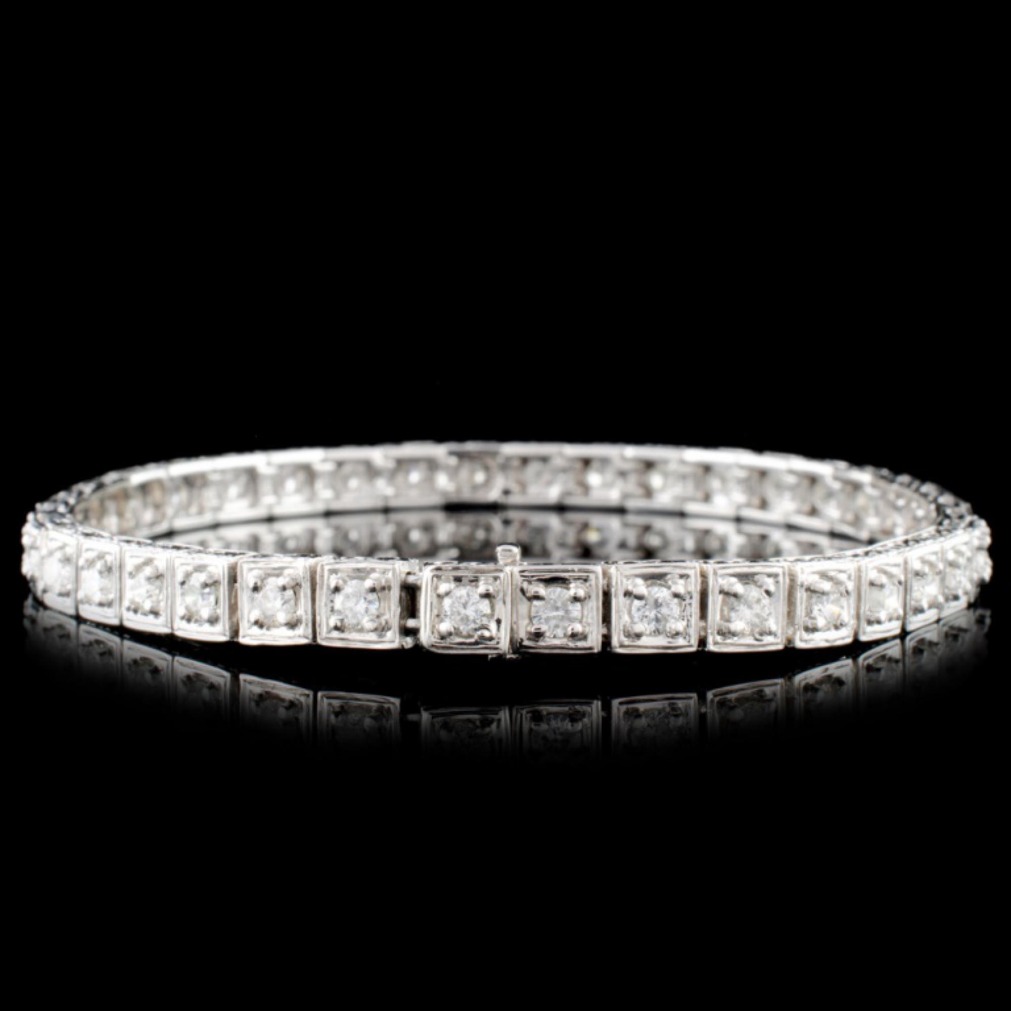 14K White Gold 2.00ctw Diamond Bracelet