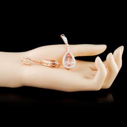 14K Gold 17.44ct Morganite & 2.61ctw Diamond Earri