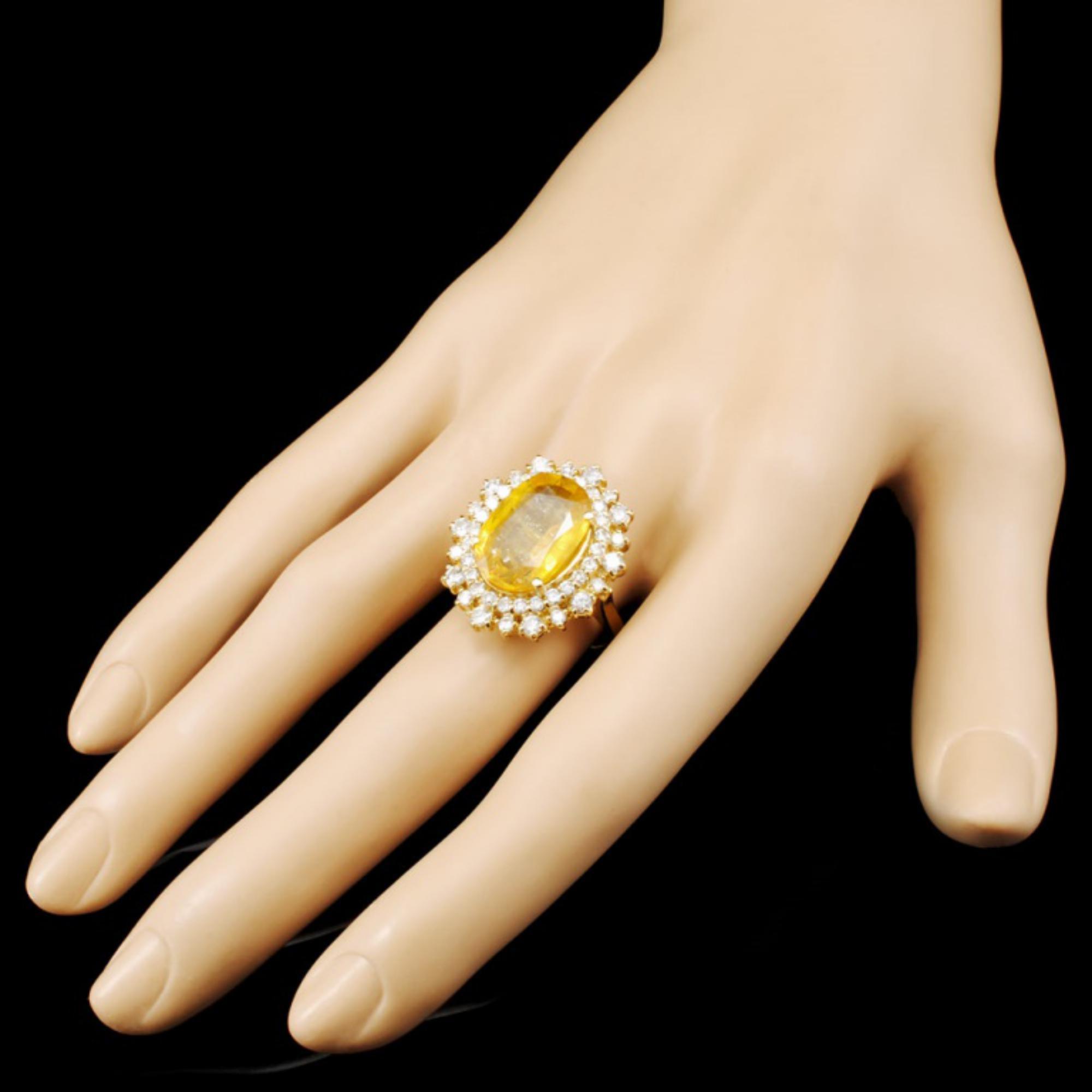 14K Gold 8.44ct Sapphire & 1.55ctw Diamond Ring