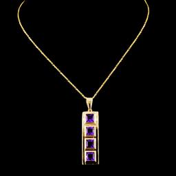 14K Gold 2.25ctw Amethyst Pendant