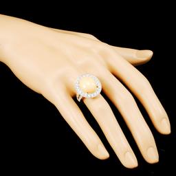 14K Gold 5.51ct Opal & 1.26ctw Diamond Ring