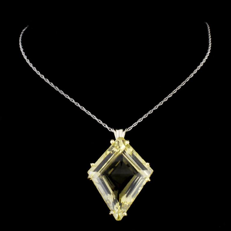 14K Gold 15.0ct Citrine Pendant