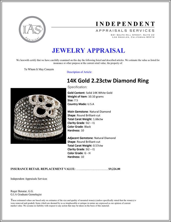 14K Gold 2.23ctw Diamond Ring