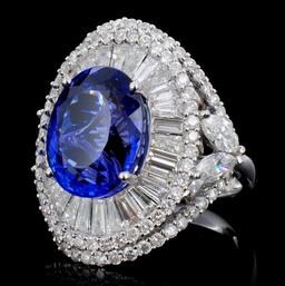 18K Gold 7.26ct Tanzanite & 3.00 Diamond Ring