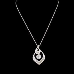 18k White Gold 0.85ctw Diamond Pendant