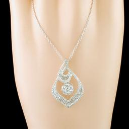 18k White Gold 0.85ctw Diamond Pendant