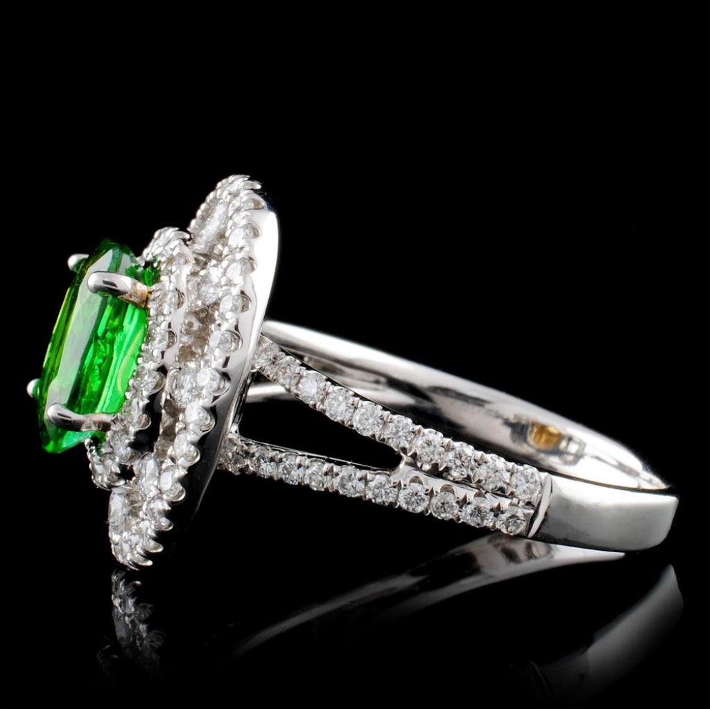 18K White Gold 1.19ct Tsavorite & 0.62ct Diamond R