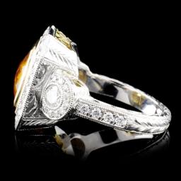 18K TT Gold 2.50ct Citrine & 0.90ctw Diamond Ring