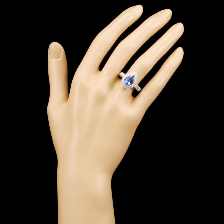 18K Gold 3.58ct Sapphire & 1.79ctw Diamond Ring