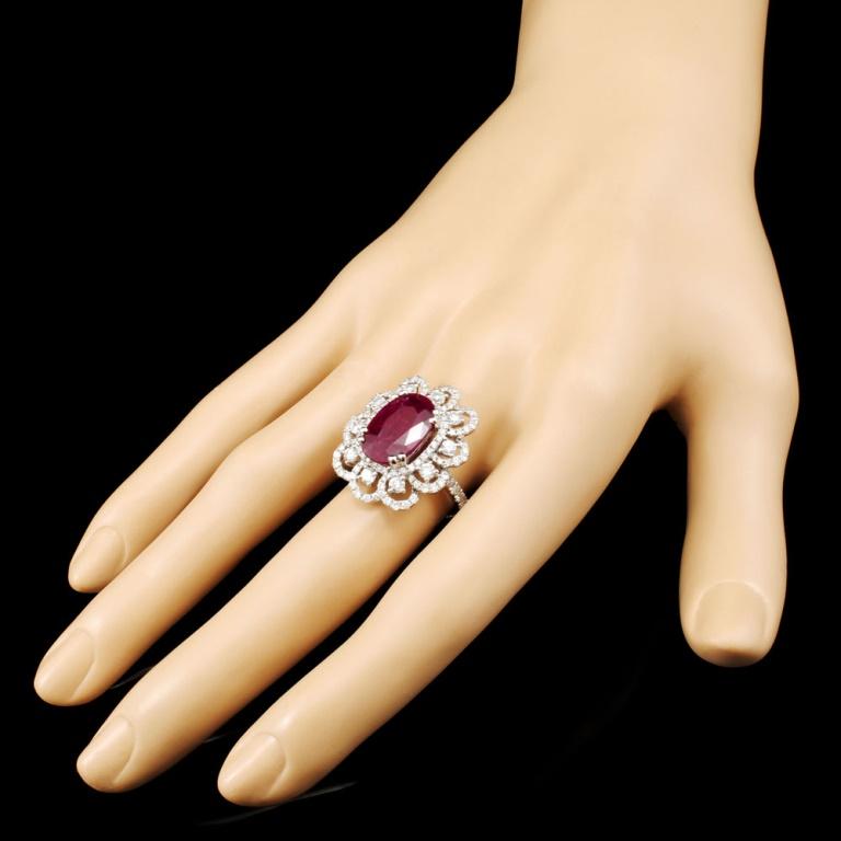 18K Gold 6.07ct Ruby & 1.80ctw Diamond Ring