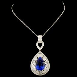 18K Gold 7.90ct Tanzanite & 1.73ctw Diamond Pendan