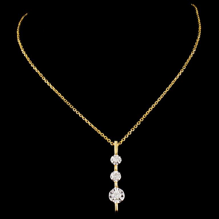 14K Gold 0.25ctw Diamond Pendant