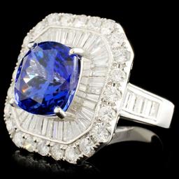 18K Gold 7.60ct Tanzanite & 3.33ctw Diamond Ring