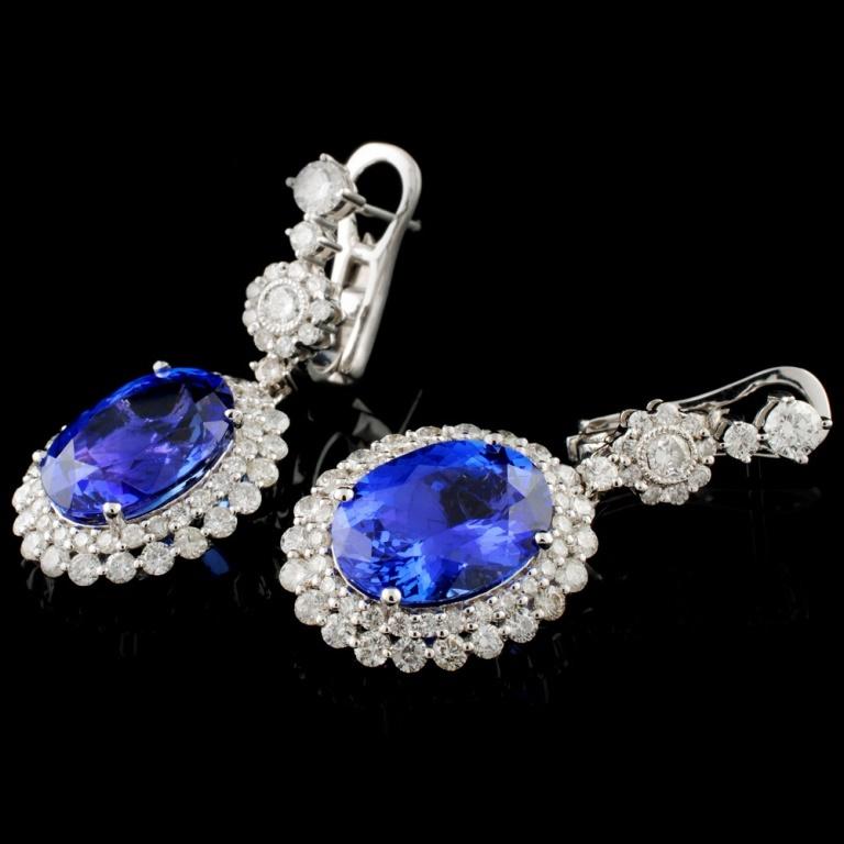 18K Gold 9.03ct Tanzanite & 2.27ct Diamond Earring