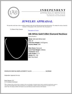 ^18k White Gold 9.00ct Diamond Necklace