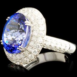 18K Gold 8.47ct Tanzanite & 2.22ctw Diamond Ring