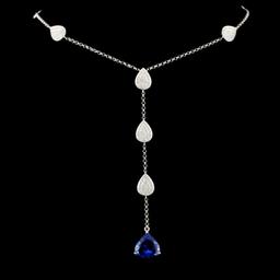 18K Gold 4.25ct Tanzanite & 1.00ctw Diamond Neckla