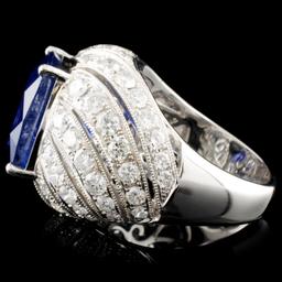 18K Gold 10.60ct Sapphire & 2.87ctw Diamond Ring